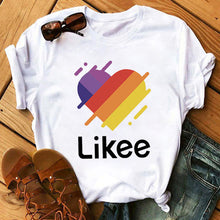 Load image into Gallery viewer, Female T-shirt Romantic Heart Shaped Flowers Vogue Kawaii Harajuku T-Shirt Women Summer Casual Tshirts Korean Style Graphic Tops