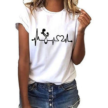 Load image into Gallery viewer, Female T-shirt Heart Shaped Kawaii T-Shirt Women Casual Summer Vogue Harajuku Tshirt Korean Style Graphic Tops Summer Women's