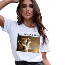 Load image into Gallery viewer, Women T-Shirt Fashion 3D Cat Print Casual Harajuku Summer Short Sleeve Round Neck T-Shirt Casual Clothes Top Tee T-shirt Female
