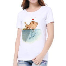 Load image into Gallery viewer, Women T-Shirt Fashion 3D Cat Print Casual Harajuku Summer Short Sleeve Round Neck T-Shirt Casual Clothes Top Tee T-shirt Female
