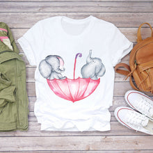 Load image into Gallery viewer, Women T-shirt Floral Flower Print Top Female Tshirts Summer Short Sleeve Harajuku O-neck Plus Size Streetwear Ladies Clothes