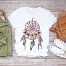 Load image into Gallery viewer, Women T-shirt Floral Flower Print Top Female Tshirts Summer Short Sleeve Harajuku O-neck Plus Size Streetwear Ladies Clothes
