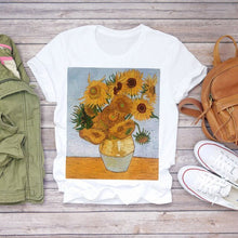 Load image into Gallery viewer, Women T-shirt Floral Flower Print Top Female Tshirts Summer Short Sleeve Harajuku O-neck Plus Size Streetwear Ladies Clothes