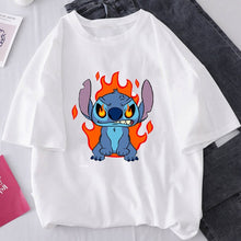 Load image into Gallery viewer, Harajuku Kawaii Tshirts Lovely Cartoon Printed Women Fashion T-Shirt Lilo Stitch Casual T Shirt Cute Casual Tops Mujer Camisetas