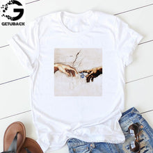 Load image into Gallery viewer, 2020 Tees Women T Shirt Print Letter T-shirt Casual White Black Pink Short Sleeve Cotton Tops Summer Brand clothing
