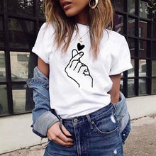 Load image into Gallery viewer, Women's t-shirt Harajuku love t shirt women feminina ladies Than heart ulzzang graphic t shirts women 2019 summer femme clothes

