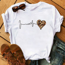 Load image into Gallery viewer, Female T-shirt Heart Shaped Kawaii T-Shirt Women Casual Summer Vogue Harajuku Tshirt Korean Style Graphic Tops Summer Women&#39;s
