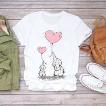 Load image into Gallery viewer, Women T-shirt Floral Flower Print Top Female Tshirts Summer Short Sleeve Harajuku O-neck Plus Size Streetwear Ladies Clothes
