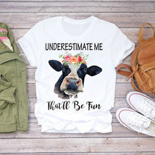 Load image into Gallery viewer, Women T-shirt Floral Flower Print Top Female Tshirts Summer Short Sleeve Harajuku O-neck Plus Size Streetwear Ladies Clothes
